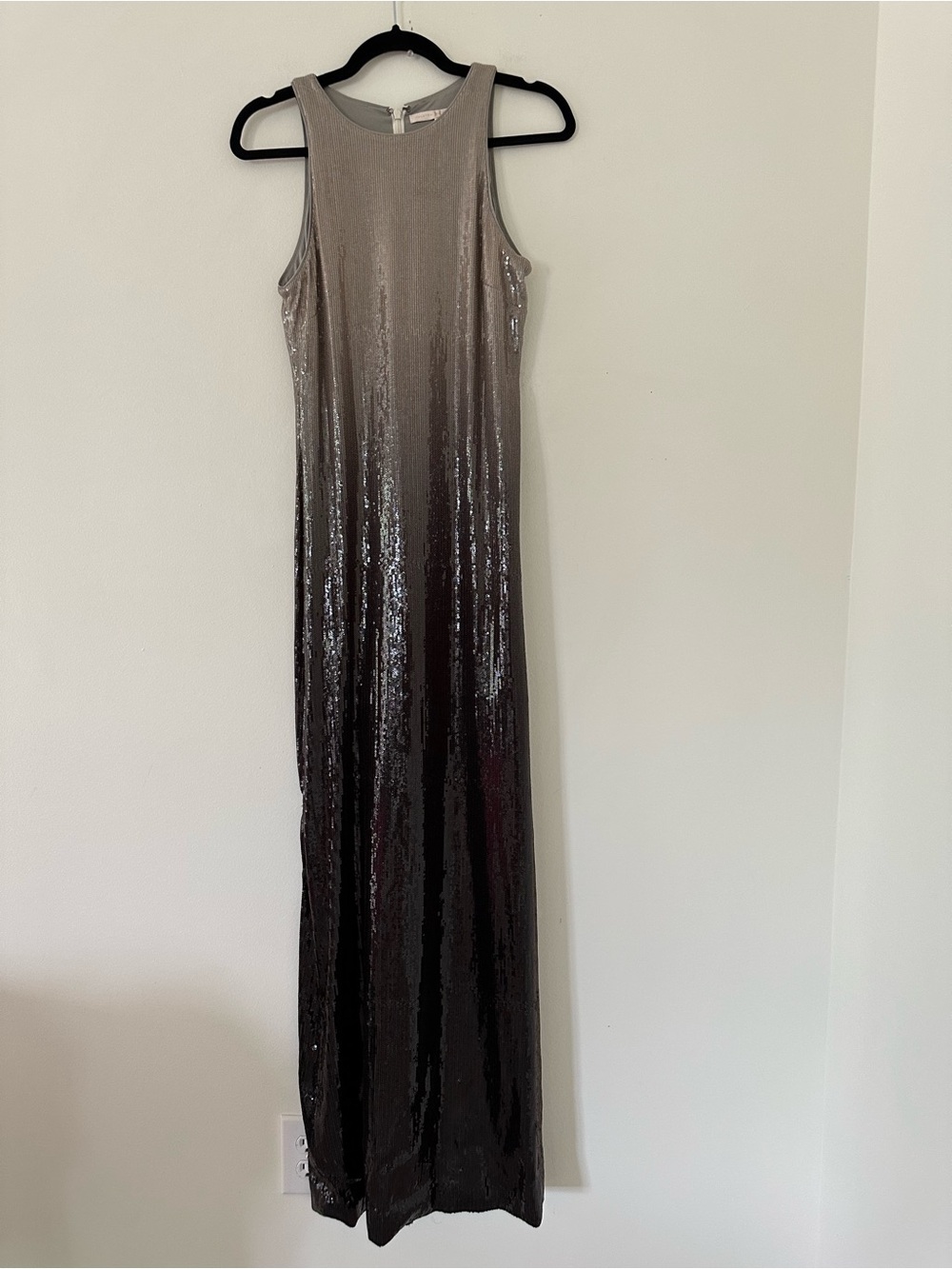 Halston Heritage Sequin Ombré Sleeveless Gown